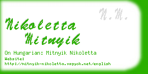 nikoletta mitnyik business card